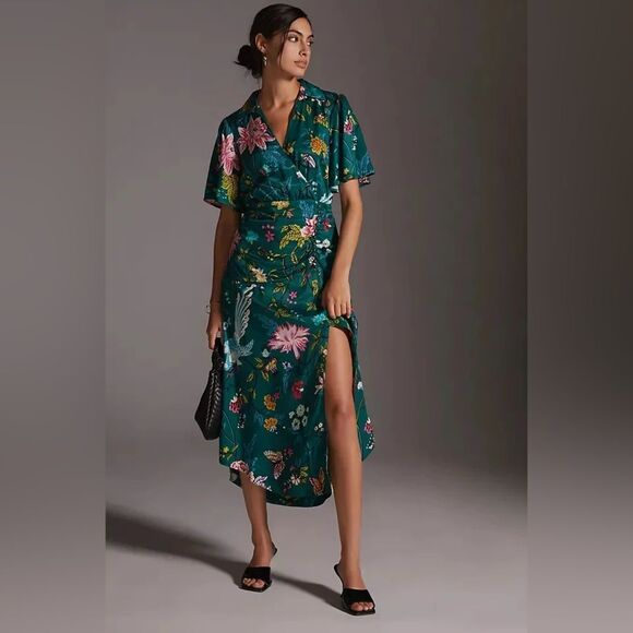 Maeve Dresses & Skirts - Anthropologie MAEVE Buttonfront Floral Shirt Dress